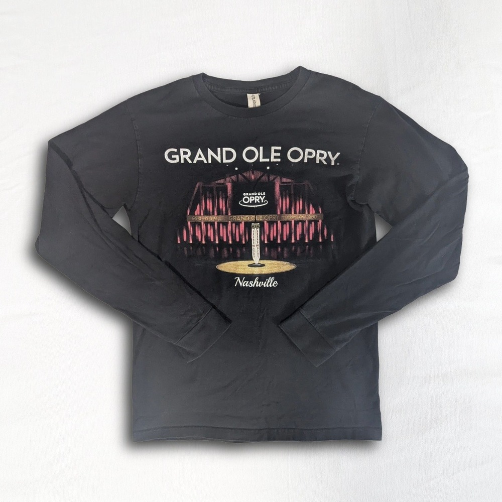Grand Ole Opry Long Sleeve T-Shirt Mens Size Small Black Country Music Tour Tee